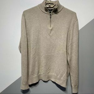 J. Crew Mens Quarter Zip Knit Cotton Sweater – Medium